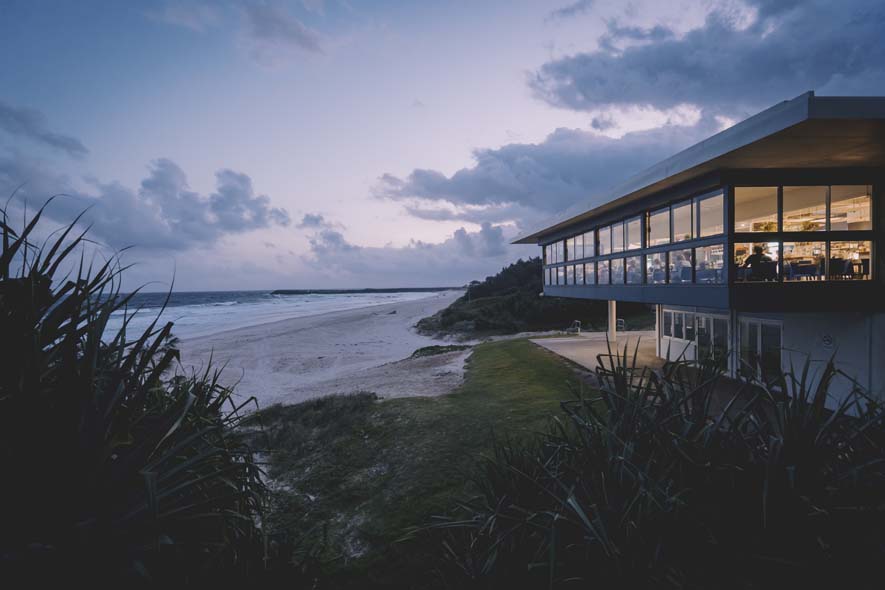 Ballina Surf Club at dusk