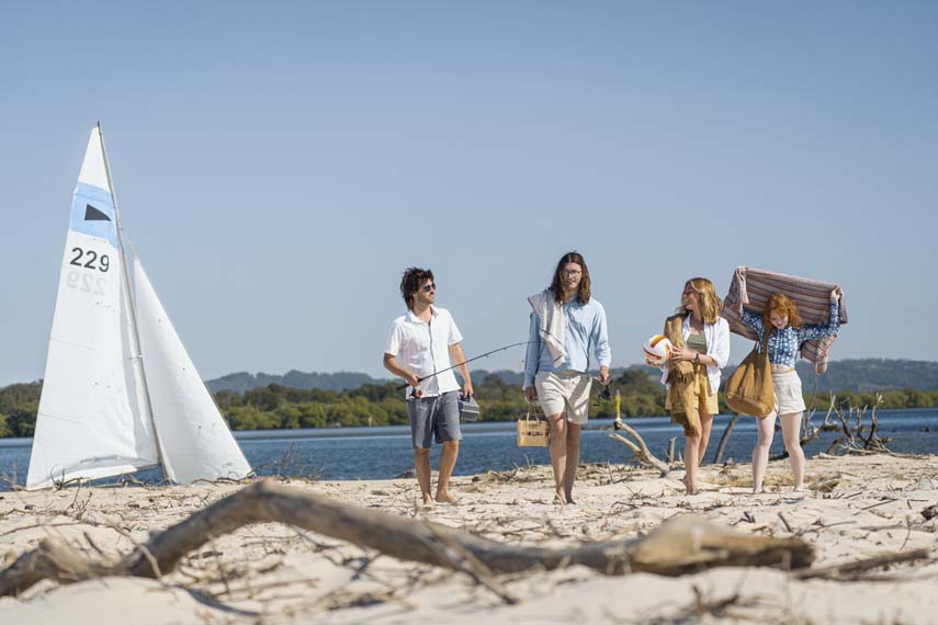 Island Life 1 2 couples getting off yacht river background