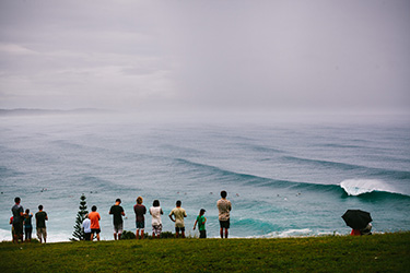 People watching waves at Lennox Point