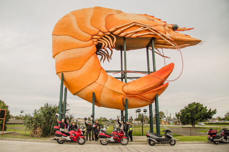 Motorcycles at the Big Prawn