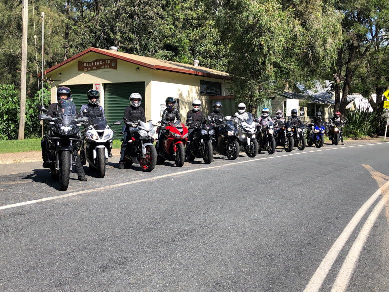 Ladies on sports bikes