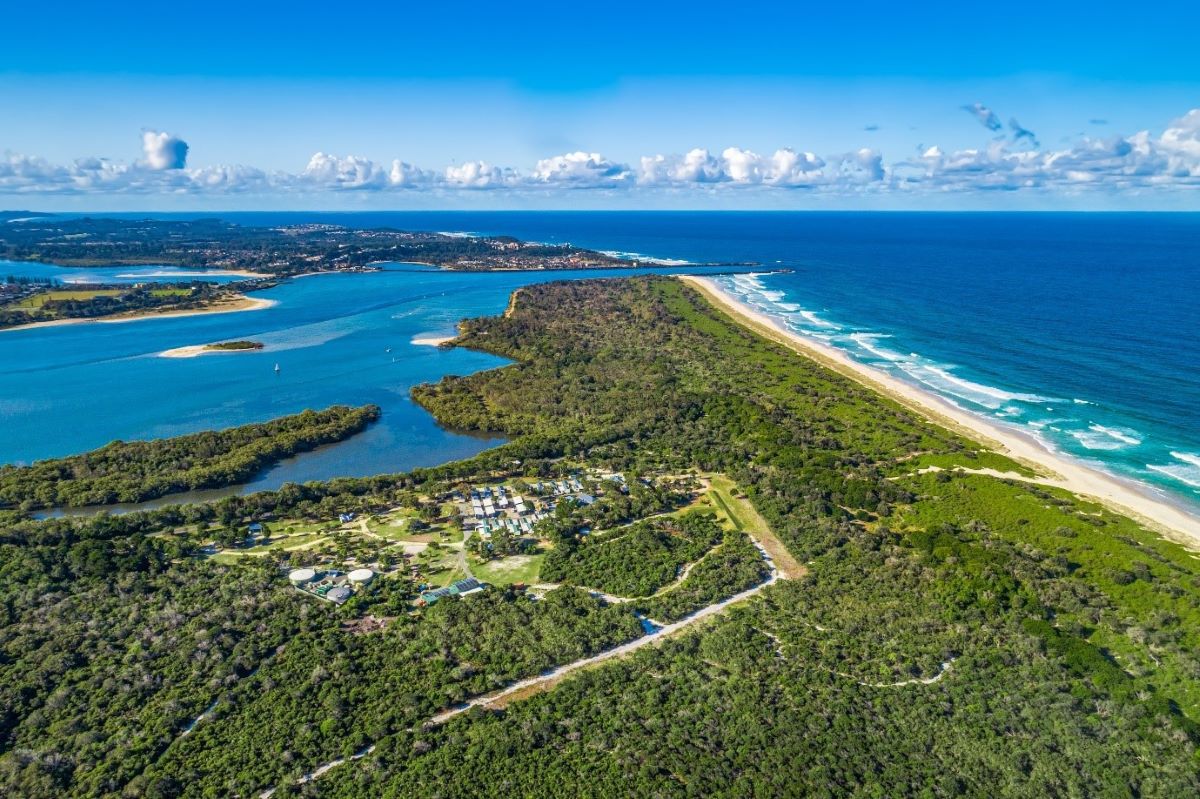 Ballina Beach Nature Resort Arial