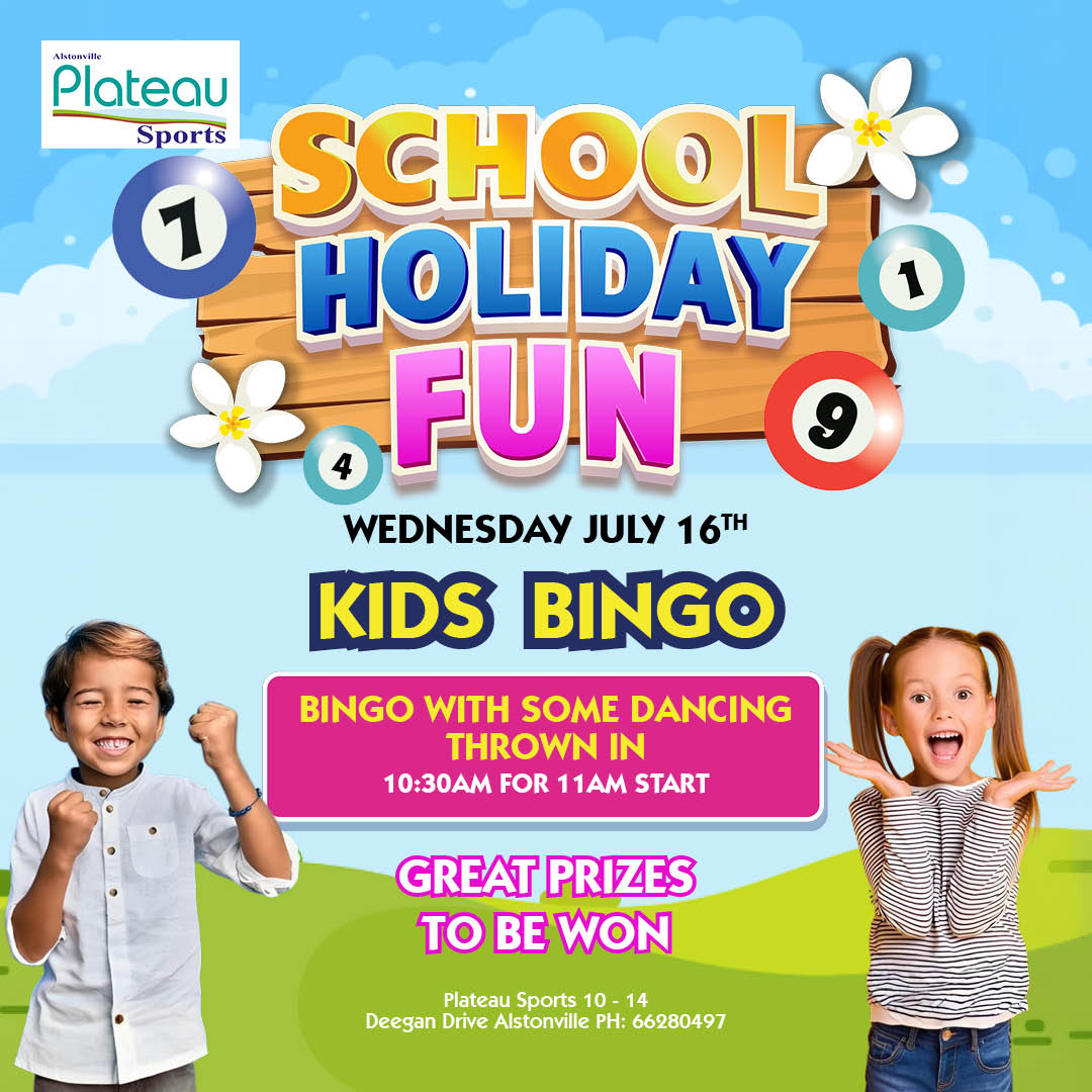 Alstonville Plateau Sports IG School Holiday Kids Bingo 2
