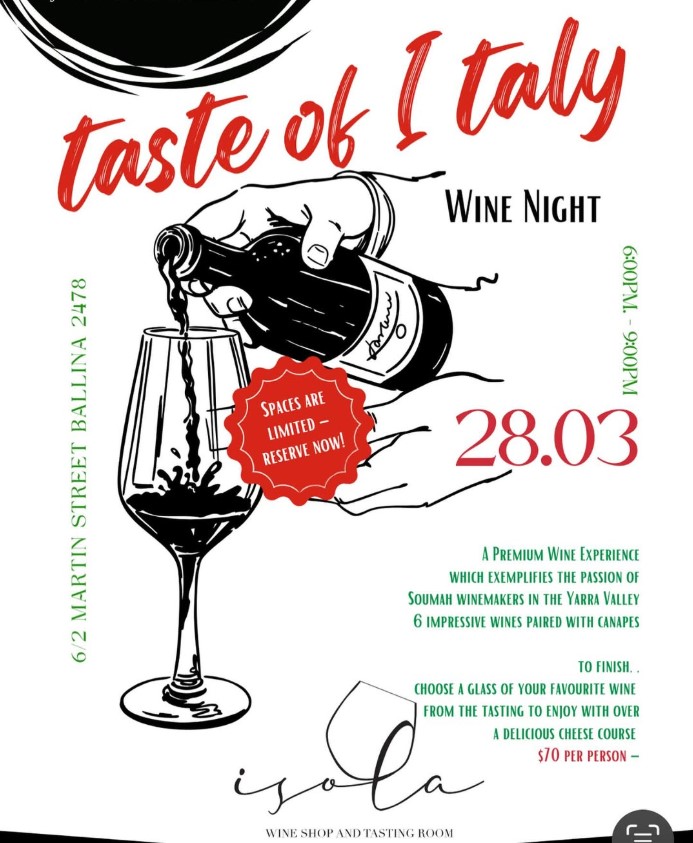 Isola Taste of Italy Wine Night March 2025