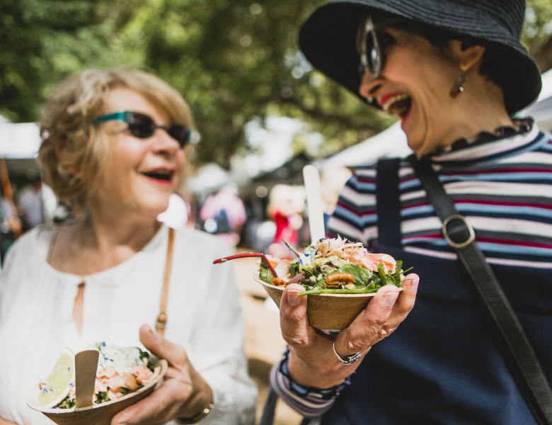 Ladies enjoying Sample Food Festival 