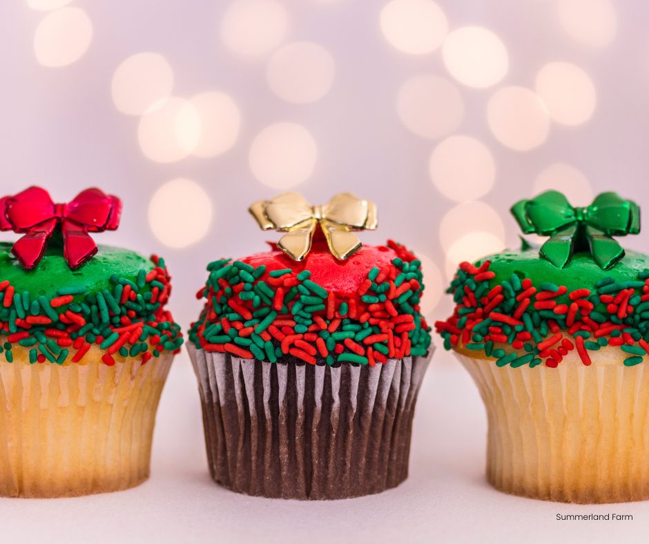 Summerland Farm Christmas in July Cupcakes canva image