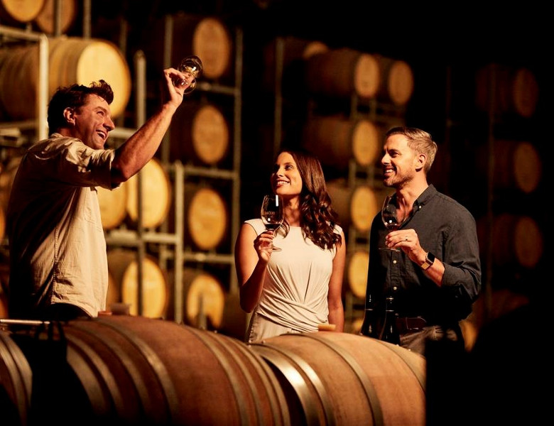 People Touring a Cellar