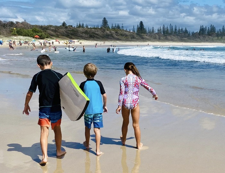 Kids on Flat Rock Beach 