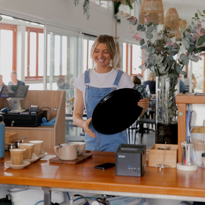 smily waitress