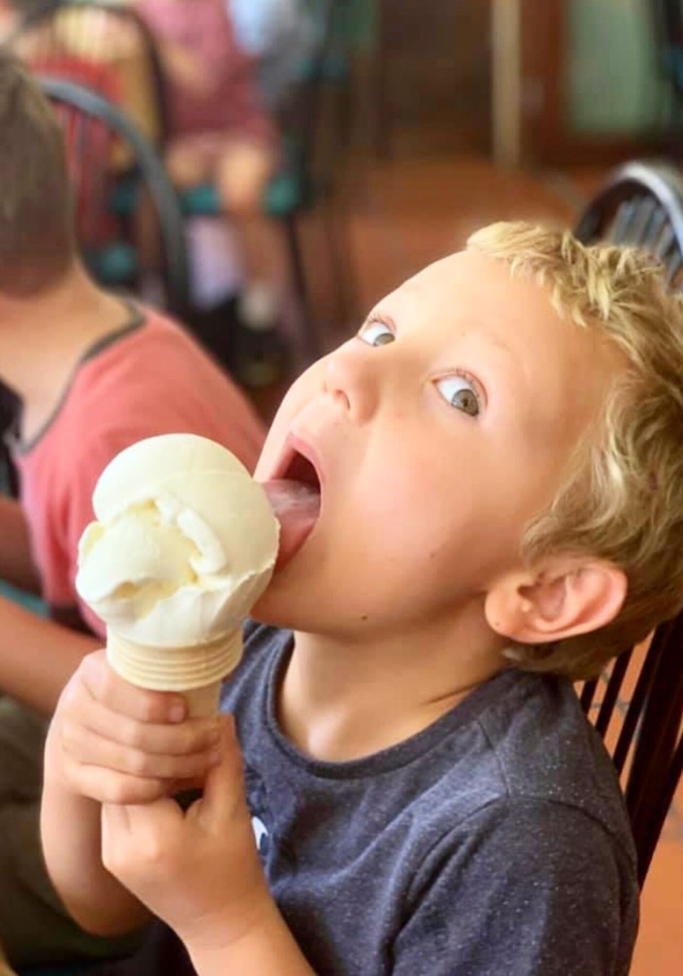 Lennox Gelato Kid Licking Ice Cream